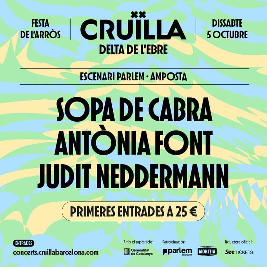 Cruïlla Delta de l’Ebre Parlem: festival de música i territori amb Escenari Parlem a Amposta