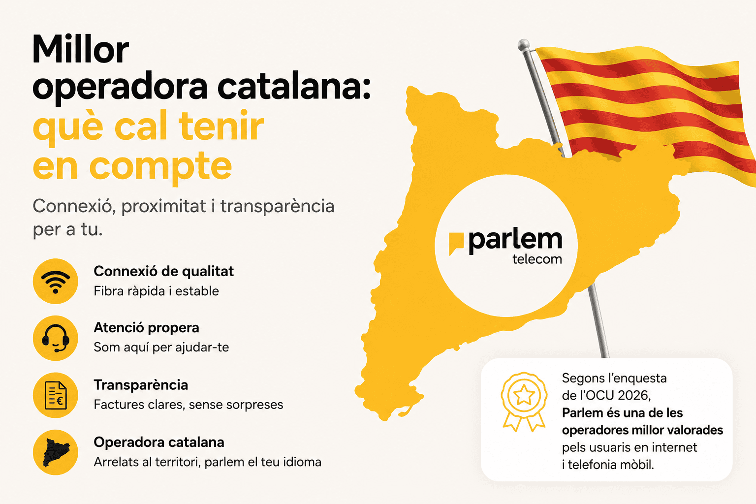 Comparativa sobre la millor operadora catalana amb informació sobre cobertura, atenció al client i transparència.