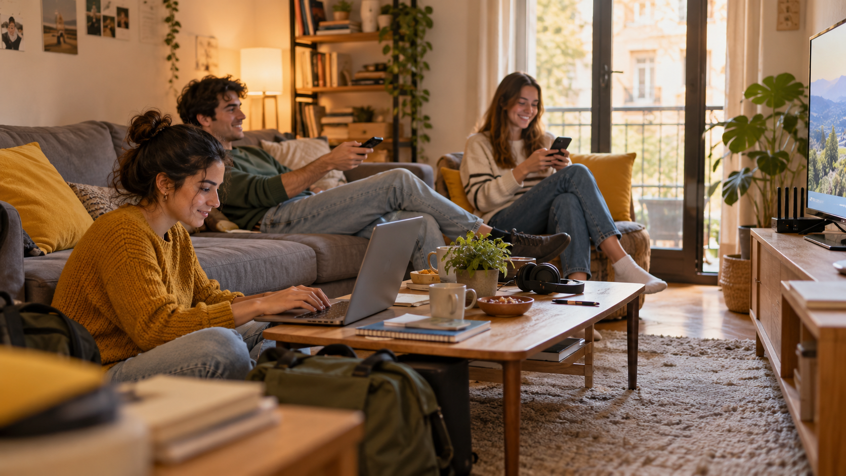 Internet per estudiants en un pis compartit